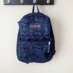Jansport Velvet Navy paisley backpack